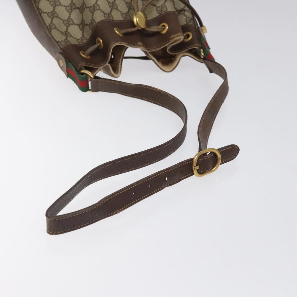 GUCCI GG Supreme Web Sherry Line Bag PVC Beige Gold 164 02 034 Auth 117305 - Picture 7 of 16